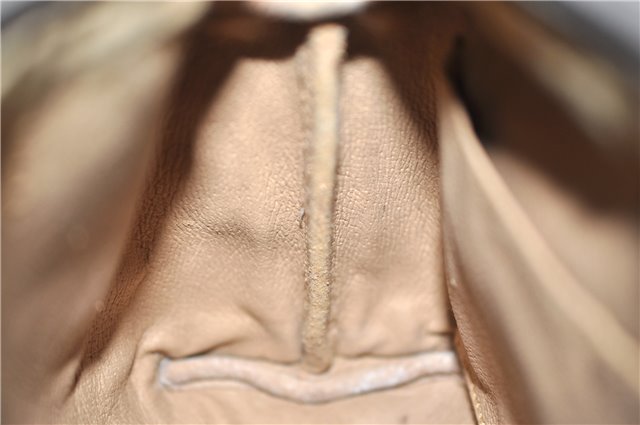 Authentic GUCCI Vintage Clutch Hand Bag Purse GG PVC Leather Brown 0936G