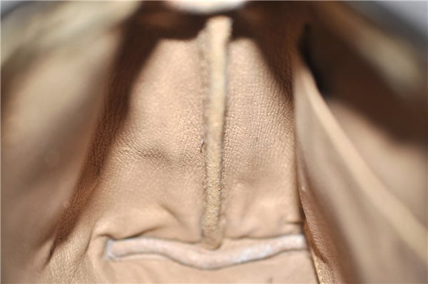 Authentic GUCCI Vintage Clutch Hand Bag Purse GG PVC Leather Brown 0936G