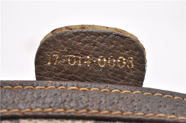 Authentic GUCCI Vintage Clutch Hand Bag Purse GG PVC Leather Brown 0936G