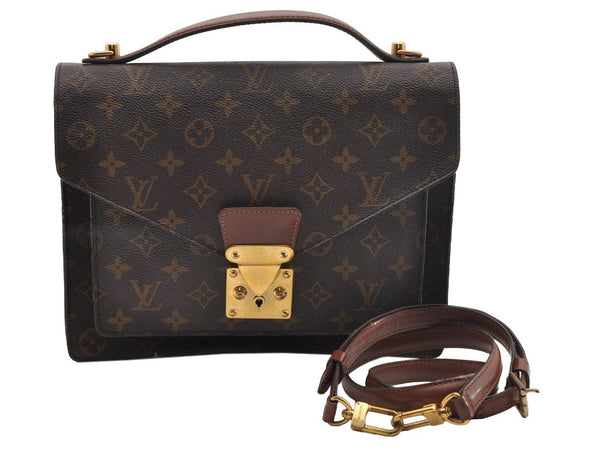 Authentic Louis Vuitton Monogram Monceau 2Way Shoulder Hand Bag M51185 LV 0936I
