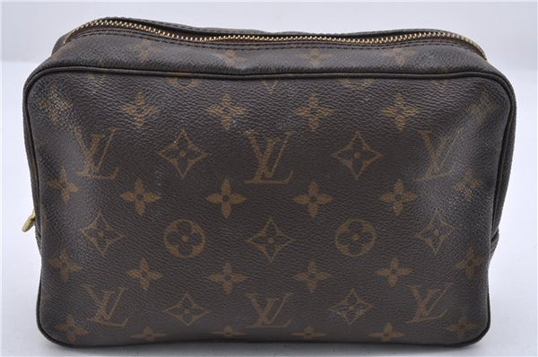 Auth Louis Vuitton Monogram Trousse Toilette 23 Clutch Hand Bag M47524 LV 0938D