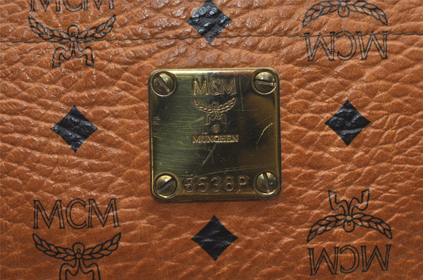 Authentic MCM Vintage Visetos Leather Shoulder Tote Bag Brown 0938I