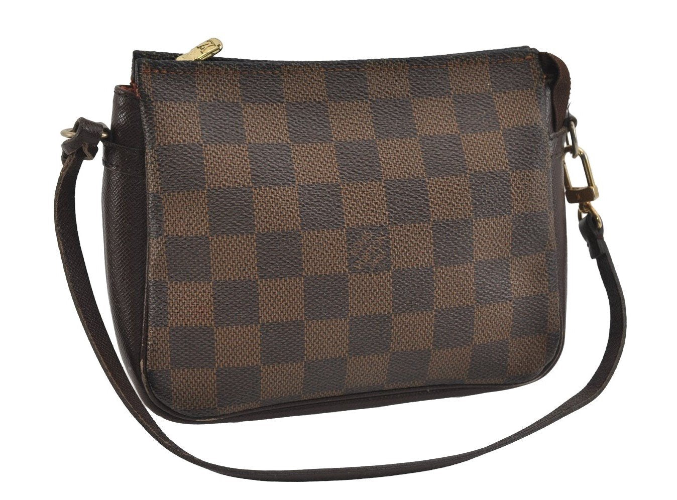 Authentic Louis Vuitton Damier Trousse Makeup Hand Bag Pouch N51982 LV 0939I