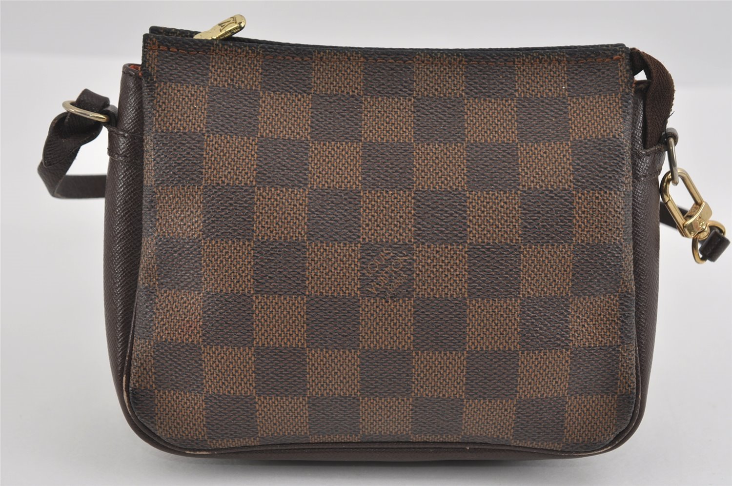 Authentic Louis Vuitton Damier Trousse Makeup Hand Bag Pouch N51982 LV 0939I