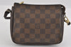 Authentic Louis Vuitton Damier Trousse Makeup Hand Bag Pouch N51982 LV 0939I