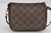 Authentic Louis Vuitton Damier Trousse Makeup Hand Bag Pouch N51982 LV 0939I