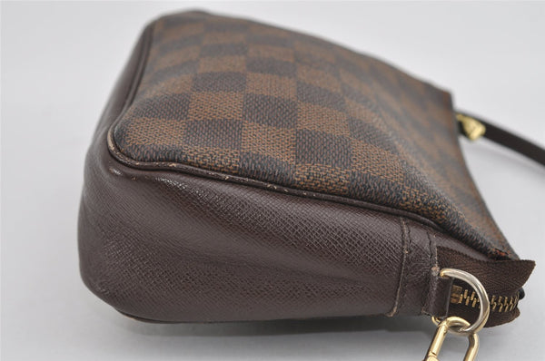 Authentic Louis Vuitton Damier Trousse Makeup Hand Bag Pouch N51982 LV 0939I