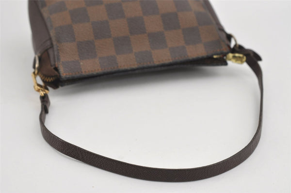 Authentic Louis Vuitton Damier Trousse Makeup Hand Bag Pouch N51982 LV 0939I