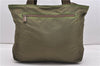 Authentic PRADA Nylon Tessuto Leather Shoulder Tote Bag Green 0940G