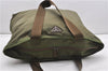Authentic PRADA Nylon Tessuto Leather Shoulder Tote Bag Green 0940G