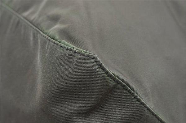 Authentic PRADA Nylon Tessuto Leather Shoulder Tote Bag Green 0940G