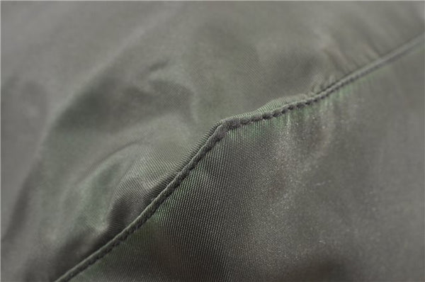 Authentic PRADA Nylon Tessuto Leather Shoulder Tote Bag Green 0940G
