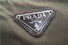 Authentic PRADA Nylon Tessuto Leather Shoulder Tote Bag Green 0940G