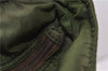 Authentic PRADA Nylon Tessuto Leather Shoulder Tote Bag Green 0940G