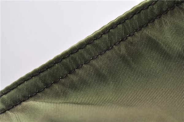 Authentic PRADA Nylon Tessuto Leather Shoulder Tote Bag Green 0940G