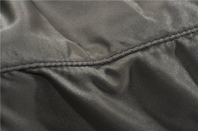 Authentic PRADA Nylon Tessuto Leather Shoulder Tote Bag Green 0940G