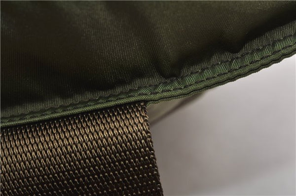 Authentic PRADA Nylon Tessuto Leather Shoulder Tote Bag Green 0940G