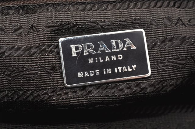 Authentic PRADA Nylon Tessuto Leather Shoulder Tote Bag Green 0940G