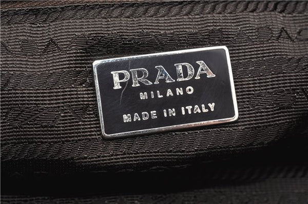 Authentic PRADA Nylon Tessuto Leather Shoulder Tote Bag Green 0940G