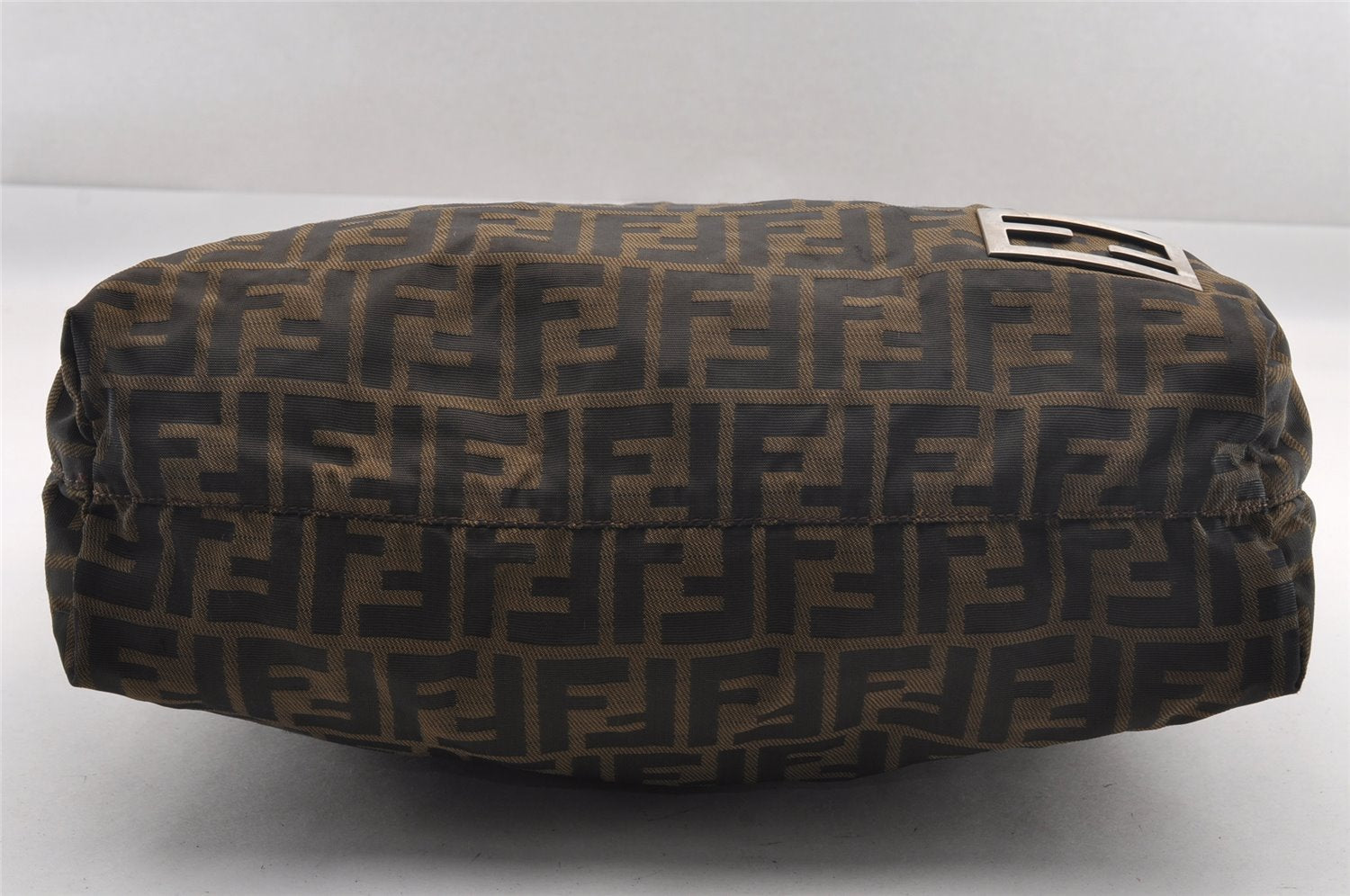 Authentic Vintage FENDI Zucca Shoulder Tote Bag Nylon Leather Brown 0941I