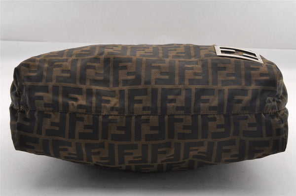 Authentic Vintage FENDI Zucca Shoulder Tote Bag Nylon Leather Brown 0941I