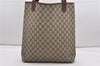 Authentic GUCCI Web Sherry Line Shoulder Tote Bag GG PVC Leather Brown 0942G