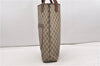Authentic GUCCI Web Sherry Line Shoulder Tote Bag GG PVC Leather Brown 0942G