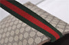 Authentic GUCCI Web Sherry Line Shoulder Tote Bag GG PVC Leather Brown 0942G