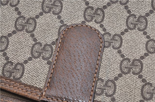 Authentic GUCCI Web Sherry Line Shoulder Tote Bag GG PVC Leather Brown 0942G