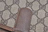 Authentic GUCCI Web Sherry Line Shoulder Tote Bag GG PVC Leather Brown 0942G