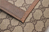 Authentic GUCCI Web Sherry Line Shoulder Tote Bag GG PVC Leather Brown 0942G