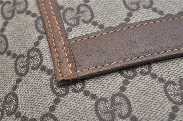 Authentic GUCCI Web Sherry Line Shoulder Tote Bag GG PVC Leather Brown 0942G