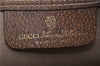 Authentic GUCCI Web Sherry Line Shoulder Tote Bag GG PVC Leather Brown 0942G