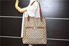 Authentic GUCCI Web Sherry Line Shoulder Tote Bag GG PVC Leather Brown 0942G