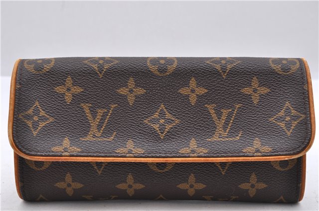 Authentic Louis Vuitton Monogram Pochette Twin PM Shoulder Bag M51854 LV 0943D