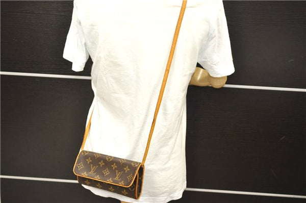 Authentic Louis Vuitton Monogram Pochette Twin PM Shoulder Bag M51854 LV 0943D