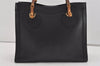 Authentic GUCCI Vintage Bamboo Hand Bag Leather Black Junk 0944I