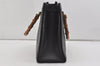 Authentic GUCCI Vintage Bamboo Hand Bag Leather Black Junk 0944I