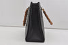 Authentic GUCCI Vintage Bamboo Hand Bag Leather Black Junk 0944I