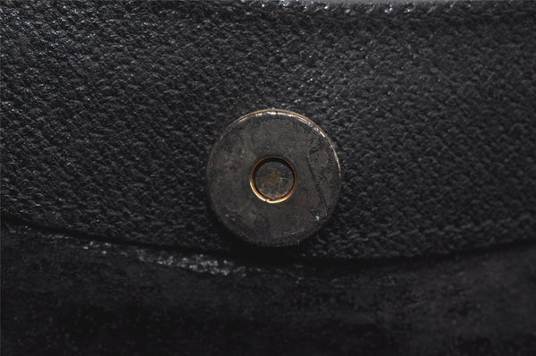 Authentic GUCCI Vintage Bamboo Hand Bag Leather Black Junk 0944I