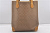 Authentic GUCCI Web Sherry Line Micro GG Tote Bag PVC Leather Brown 0945G