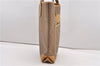 Authentic GUCCI Web Sherry Line Micro GG Tote Bag PVC Leather Brown 0945G