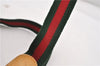 Authentic GUCCI Web Sherry Line Micro GG Tote Bag PVC Leather Brown 0945G