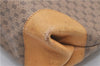 Authentic GUCCI Web Sherry Line Micro GG Tote Bag PVC Leather Brown 0945G