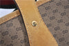 Authentic GUCCI Web Sherry Line Micro GG Tote Bag PVC Leather Brown 0945G