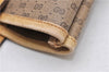 Authentic GUCCI Web Sherry Line Micro GG Tote Bag PVC Leather Brown 0945G