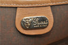 Authentic GUCCI Web Sherry Line Micro GG Tote Bag PVC Leather Brown 0945G