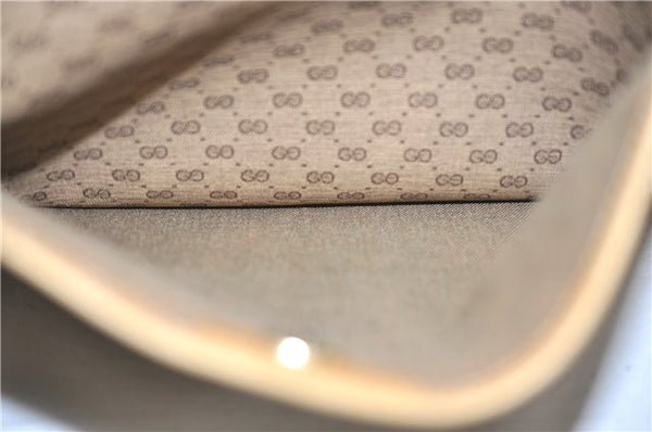Authentic GUCCI Web Sherry Line Micro GG Tote Bag PVC Leather Brown 0945G