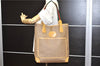 Authentic GUCCI Web Sherry Line Micro GG Tote Bag PVC Leather Brown 0945G
