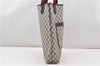 Authentic GUCCI Sherry Line Shoulder Tote Bag GG PVC Leather Navy Blue 0946G